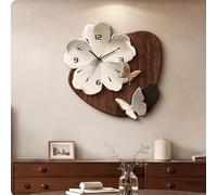 ITOSUI Decorative Wall Clock, Modern Floral Art Butterfly Sculpture, Silent Non-Ticking Nature Inspired Artwork for Living Room, 12 Inch