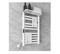 ITOSUI Electric Heated Towel Warmer, Towel Drying Rack with Built-in Timer Temperature Adjustment 86-158°F / 30-70°C, Large Hot Towel Racks Wall Mounted with Top Shelf,A White,Left Line