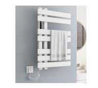 ITOSUI Electric Hot Towel Racks, Electric Towel Drying Rack with Built-in Timer Temperature Adjustment 86-158°F / 30-70°C, Large Heated Towel Warmer Wall Mounted 7 Flat Rod, Plug in,A White,Left Line
