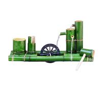 ITOSUI Free Standing Handmade Bamboo Fountain, Zen Garden Water Feature, Rotating Windmill Circulation Fountain, Outdoor Landscape Decoration, for Bird Bath Fish Pond Patio