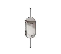 ITOSUI HD Customizable Ceiling Mounted Oval Boom Wall Mirror,Suspended Corridor Bathroom Mirror,Clear Practical for Living Room(Black,40x80cm)