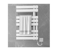 ITOSUI Heated Towel Racks, Towel Drying Rack Wall Mounted with Temperature Adjustment 86-158°F / 30-70°C, Large Electric Towel Warmer 8 Flat Rod with Built-in Timer,A White,Right Line