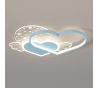 ITOSUI Kids Ceiling Light Children‘s Ceiling Lamp, Heart Shaped LED Flush Mount, 3-Color Dimmable Starry Fixture, Pink Blue 22-Inch, Aesthetic Decor for Girls Boys Bedroom Nursery(Blue)