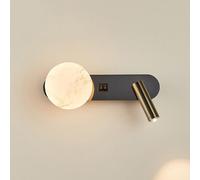 ITOSUI LED Wall Reading Light, Bedside Wall Lamp, Adjustable Spotlight Sconce, Art Deco Fixture, Sand Black 10W Jade Resin Shade 3-Color Changing Dual Switch Aesthetic for Bedroom Sofa Reading