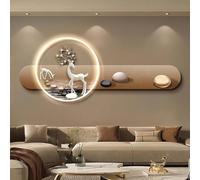 ITOSUI Luxury Welcome Wall Painting Decor Art with Led Light - 3D Wall Art Decor for Living Room Entryway Office with Oriental Traditional Chinese Hanging Painting(A)