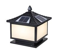 ITOSUI Modern IP65 Waterproof Glass Pillar Light Aluminum Square LED Solar Column Lights Outdoor Post Cap Lights Fixture with Remote Control for Fence Deck Or Patio Posts