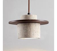 ITOSUI Modern Stone Pendant Light with Wood Accent, Hanging Ceiling Light for Kitchen Island or Dining Room, Nordic Concrete Lamp Fixture(B)