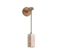 ITOSUI Modern Travertine Wall Sconce Square Cylinder Stone Shade Lighting Natural Stone Adjustable LED Pendant Lamp Minimalist Japanese Style Fixture for Bedside Living Room(A)