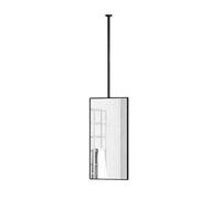 ITOSUI Rectangle Bathroom Mirror,360° Rotatabl Adjustable Hanging Metal Rod and Extremely Narrow Framed,Ceiling Mounted for Window Vanity Entrance(Black,40x80cm)