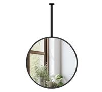 ITOSUI Round Mirror Large Creative Wall Mirror, Ceiling Mounted Mirror with Metal Frame and Boom, Vanity Makeup Mirror for Home Decorative Living Room Entryway, Black(Diameter-50CM/19.7INCH)