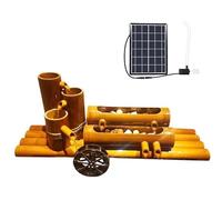 ITOSUI Solar Bamboo Water Fountain Kit, Handcrafted Zen Water Feature with Pump, Eco-Friendly Garden Decoration, Landscaping Accent, Patio Pond Aquarium Decor for Yard and Home