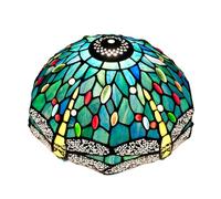 ITOSUI Tiffany Lamp Shade Replacement Only, 12 Inch Blue Green Dragonfly Stained Glass Ceiling Light Shade Vintage Style Art Deco for Table Lamps Floor Pendant Light