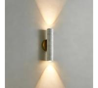 ITOSUI Vintage Green Marble Wall Sconce Hardwired Mid Century Natural Stone Wall Light Fixture Up Down Lighting Modern White Bathroom Wall Mounted Lamp for Living Room Hallway Stairs Aisle Farmhouse