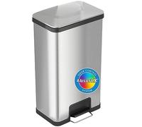 iTouchless AirStep 18 Gallon Kitchen Step Trash Can with Odor Filter, 68 Liter Extra Capacity Stainless Steel Commercial Grade Garage Pedal Bin for Home, Office, Business, Slow and Gentle Lid Close