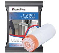 iTouchless Tall Trash Bags, Fits 13 Gal, 14 Gal, 15 Gal, and 16 Gallon Garbage Cans, 40 Count, Extra-Large Strong Bathroom Kitchen Bin Liners, for Rubbish Recycling Compost in the Home, Office, Clear