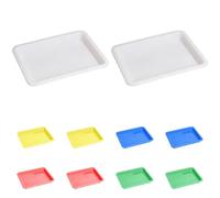 Itoyx 10 Pcs Plastic Trays, 11 x 8.3 in Stackable Crafts Organizer Tray, Multi-Color Activity Tray for Sensory Play, Arts, Crafts, Serving Food, Easy to Clean