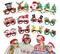 Itoyx 12PCS Christmas Glasses - Party Glasses Decorations Eyewear Accessories Favors - Tree Santa Claus Photo Booth Props Costume
