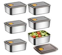 Itoyx 6 Pcs Stainless Steel Food Containers with Lids, 20.3 oz Stackable Meal Prep Containers, Leak-Proof Food Storage Containers, Safe, Long-Term, and Easy to Clean