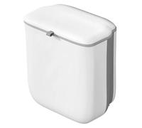 Itoyx Under Sink Bin for Kitchen, Foldable Hanging Trash Bin, Car Trash Can, White Kitchen Bin with Sliding Sealing Lid, Under Counter Waste Solution, Space-saving