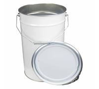 ITP Packaging 25 Litre Metal Tin Pail Bucket Drum Tub, 2 Pack | Lid & Ring Closure, UN Approved, Plain Interior, For Oil Based Liquids