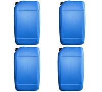 ITP Packaging 4 x 25 Litre Plastic Jerry Can with Tamper Evident Cap, Stackable, Reuseable, Ideal for Water Storage for Camping and Caravanning (Blue)