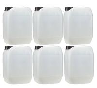 ITP Packaging 6 x 10 Litre Plastic Jerry Can with Tamper Evident Cap, Stackable, Reuseable, Ideal for Water Storage for Camping and Caravanning
