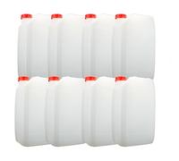 ITP Packaging 8 x Heavy Duty 25 Litre Anti Glug Ecovent Jerry Can Plastic Water Tank/Carrier for Camping with Eco Vent Design Food Grade Un Approved