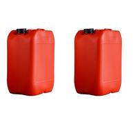 ITP Packaging Plastic Water Storage Containers 20 Litre, Set of 2, Tamper Evident Lids, ideal for Camping, Caravanning, Boating, Water Storage & Transportation (Red)