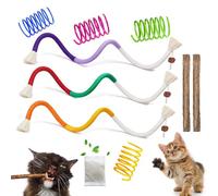 itPlus Cat Toys Chew Ropes, Cat Rope Toys for Kitten Dental Care, Safe Teeth Cleaning Toy for Indoor Cats Interactive Catnip Kitty Kicker Toy Toys for All Breeds (3pcs chew Rope+6pcs)