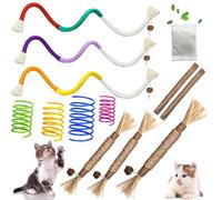 itPlus Cat Toys Chew Ropes, Silvervine Sticks Catnip Rope Toys for Kitten Dental Care, Safe Teeth Cleaning Toy for Indoor Cats, Kitty Kicker Toy Interactive Catnip Kitty Toys for All Breeds