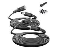 Itramax 12V DC Extension Cable 10ft 2Pack,Flat 5.5mm x 2.1mm 22 AWG Power Supply Extended Cord,5521 12 Volt Female to Male Barrel Plug Extender Adapter Lead for CCTV Security Camera,Eufy,TP-Link Tapo
