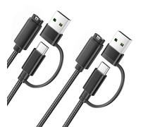 Itramax 2-in-1 Charging Cable for Garmin 1.2M 2Pack,Charging Cord for Garmin Fenix 7X 7S 6X 6S 5 Plus,Forerunner 965 955 570 265 255,Instinct 3 2,Quatix 8 7 6,Vivomove 3 3S,Swim 2,Vivosmart 5 - Black