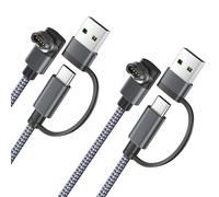 Itramax 2-in-1 Type C Charging Cable for Garmin Watch 1.2M 2-Pack,Charger Cord for Fenix 8 E 7 7X 7S Sapphire Solar 6 6X 6S 5X 5S 5 Plus,Forerunner 970 965 955 265 255 165 45,Instinct 3 2 2S 2X - Grey
