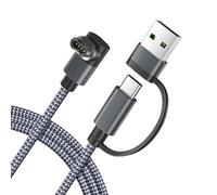 Itramax 2-in-1 USB-C Charger Cable for Garmin Watch 1.2M 1-Pack,USB Charging Power Cord for Garmin Fenix 8 E 7 7X 7S 6 Solar,Forerunner 970 965 955 945 570 265 255 245 170 165 70 55,Vivoactive 6 5 4