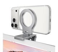 Itramax Continuity Camera Mount for iMac,Magnetic iPhone Monitor Holder | Desktop Monitor phone Webcam Stand,Metal Rings,for MagSafe iPhone 17/16/15/14/13/12/11/XR/XS,Apple TV 4K,Studio Display,Gray