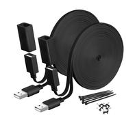 Itramax Flat USB A Extension Cable for Security Cameras 20FT/6M 2Pack,Black | USB A Male to Female Long Extender Power Cord for Wyze Cam V4/V3/V2/OG,Ring,Google Nest,Blink Mini 2/Outdoor4,eufy,Waterproof