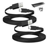 Itramax Flat USB A to Micro USB Power Extension Cable 20FT/6M 2Pack,Black