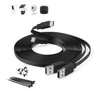 Itramax Flat USB A to USB C Security Camera Power Cable 20FT/6M 2Pack,Black