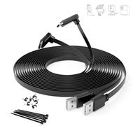Itramax Flat USB C Cable 10FT/3M 2Pack,L-Shaped USBA to USBC Extension Cord | Continuous Power Supply,Extra Long Replacement Type C Charging Wire for Blink Outdoor 4/Mini 2/2K+,eufy,Tapo,Ring,EZVIZ,Black