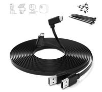 Itramax Flat USB C Cable 20FT/6M,2Pack Right Angle USB A to C Charger Cord | Long Replacement Extension Power Supply Charging Wire for Blink Outdoor 4/Mini 2 2K+,eufy,Tapo,Ring,EZVIZ,Security Cam,Black
