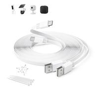 Itramax Flat USB C Extension Cable 16.5FT/5M 2Pack,Extra Long USB A to Type C 2.0 Charging Charger Cord for Blink Mini 2/Outdoor 4,eufy Cam S3 Pro,3C/S300,3/S330,SoloCam S340/S350/S220/C210/S40,White