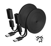 Itramax Flat USB Extension Cable 3M 2Pack Compatible with Blink Mini 2,XT,Blink 4th Gen,Ring,Google Nest,USB Extender Lead Cord for WYZE Cam V4 V3 V2,OG,Weatherproof Power Cable for Security Camera