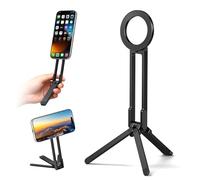 Itramax Magnetic Phone Tripod Stand,Foldable Pocket Cell Phone Mount,Adjustable Travel Gym Selfie Stick Mini Tripod Handle Desktop Stand for MagSafe iPhone 17 16 15 14 13 12 11& All Smartphones,Black