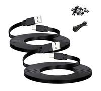 Itramax Micro USB Power Cable 3M/2Pack,Flat Micro USB Charging Power Cord,Charger for Wyze Cam V3,Pan V4,Arlo Q,Nest Yi,Blink XT XT2 Mini Outdoor 3(3rd Gen) Camera,Zmodo,Netvue,Xbox One Controller
