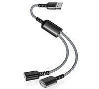 Itramax USB Splitter 1 in 2 Out Y Cable 0.3M,Dual Port Extender Hub,USB Male to Double Female Extension Cord Adapter,Data Power Charger Splitter Converter for Mac,PS5,PS4,Xbox One,Laptop,Car,Mouse