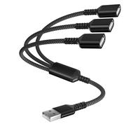 Itramax USB Splitter 1 in 3 Out 0.3M,USB Y Cable Male to Female Extension Charging Cord Adapter,MulptiPorts Extender Hub,Data Power Charger Split for Car,TV,PC,Laptop,MacBook,Keyboard,PS4,PS5,Mouse