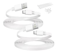 Itramax USB to Micro USB Extension Cable 10FT 2Pack,Flat Charging Power Extender Cord Replacement for Wyze Cam v4/Pan v2/OG,Blink Mini/XT/XT2/Outdoor 3,Ring Indoor,Arlo Pro 2/Q,eufy E220,YI Home,EZVIZ