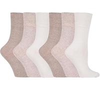 ITRAT Diabetic sock for Woman Non Elastic Wide Honey Comb Top Soft Cuff Ankle Wide Grip Odema Friendly Non Binding Circulatory For Swollen Feet legs Size 4-7 (Browns (6 Pairs)