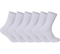 ITRAT Diabetic sock for Woman- Non Elastic Wide Honey Comb Top Soft Cuff Ankle Wide Grip Odema Friendly Non Binding Circulatory For Swollen Feet legs Size 4-7 (White, 6 Pairs)