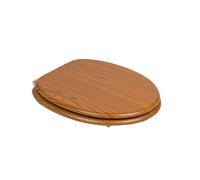 iTrend 18" MDF Toilet Seat - Antique Oval Bathroom Toilet Seat - Perfect for Most UK Sizes - Zinc Alloy Chrome Hinges - Fittings Included - Perfect for Family Homes, En-Suites or Office Bathrooms